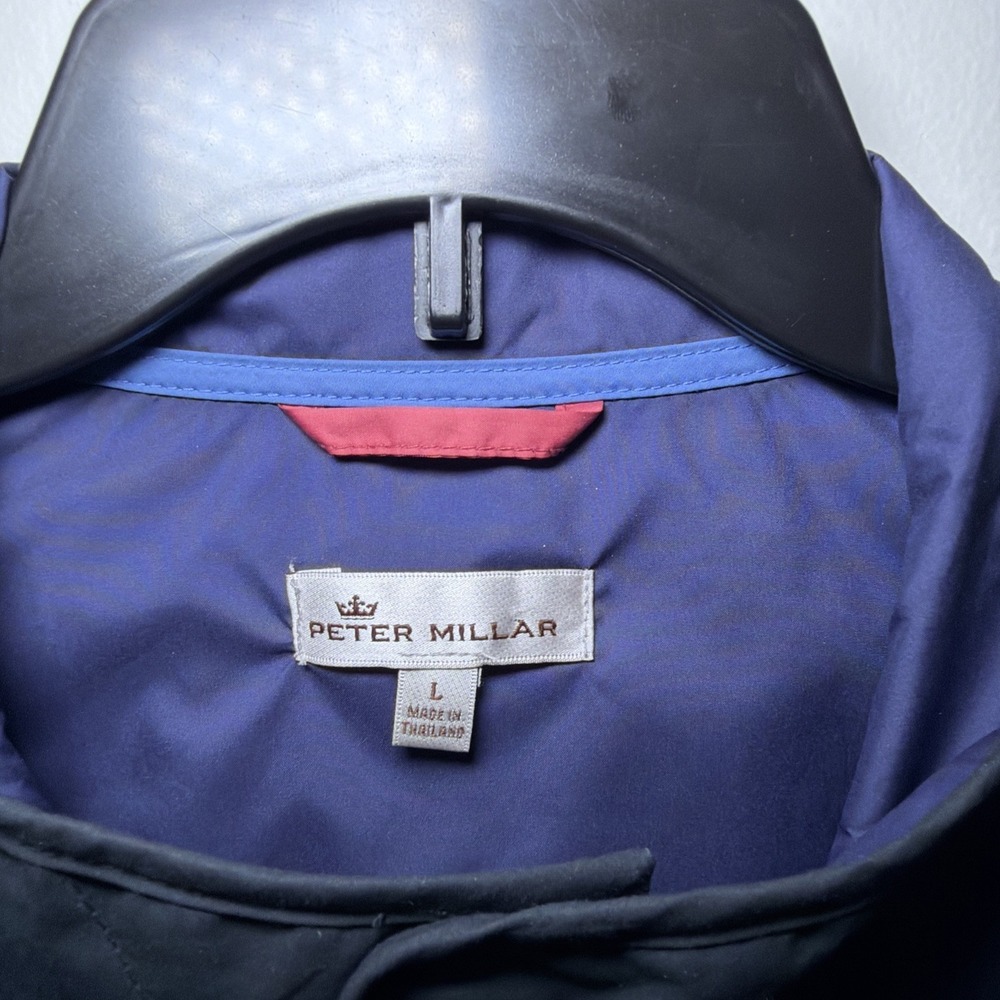Peter Millar Mens LARGE Harrison Field Jacket Navy Blue Outdoor Water Resistant - Picture 3 of 15